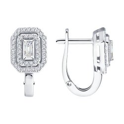 Серьги из белого золота с бриллиантами (Арт.1022221-3)