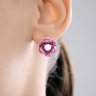 Серьги из серебра с синтетическим жемчугом и эмалью (Арт.94027279)