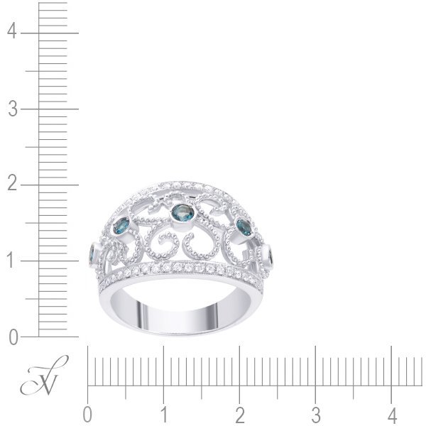 Кольцо из белого золота с бриллиантом и топазом (Арт.r36376_lt_wg)