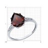 Кольцо из серебра с гранатом и фианитами (Арт.94-310-02059-2)