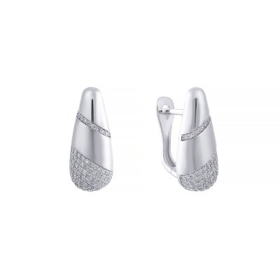 Серьги из белого золота с бриллиантом (Арт.v460a_wgdw_sr_wg)