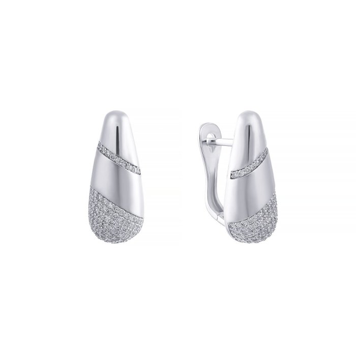 Серьги из белого золота с бриллиантом (Арт.v460a_wgdw_sr_wg)