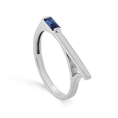 Кольцо серебряное с топазом Lon Blue «Линейная гармония» Kabarovsky (арт.11-528-2300)