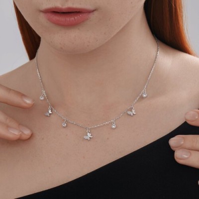 Колье из серебра с фианитами «Танец огней» Соколов (арт.9407-1220)