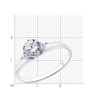 Кольцо из серебра с фианитом «Сияние чистоты» Соколов (арт.94-110-01550-1)