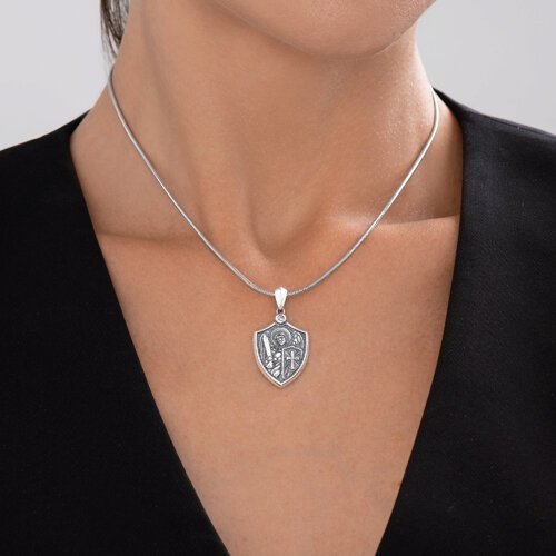 Подвеска " архангел михаил"  из серебра с фианитом (Арт.95030281)