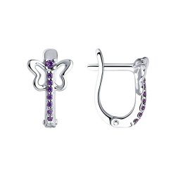 Серьги из серебра с фианитами (Арт.94-120-01172-1)