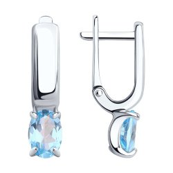 Серьги из серебра с топазами (Арт.94-320-00626-1)