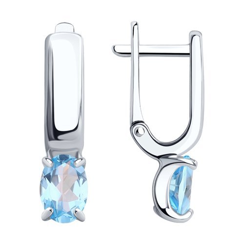 Серьги из серебра с топазом «Небесная Линия» Соколов (арт.0626)