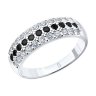 Серебряное кольцо с черными фианитами (Арт.94010063)