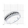 Серебряное кольцо с черными фианитами (Арт.94010063)
