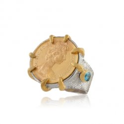 Серебряное кольцо BEAVERS с монетой 1097m_t