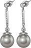 Серьги серебряные с жемчугом и куб. цирконием Beautiful 30S Rivoli (арт.AAS-6-B-12-30-S)