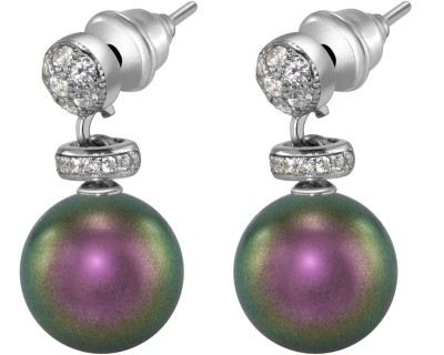Серьги серебряные с жемчугом и фианитами «Pearl Kiss» Rivoli (арт.ABS-12-10-19-S)