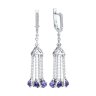 Серьги из белого золота с бриллиантами и танзанитами (Арт.6024475-3)