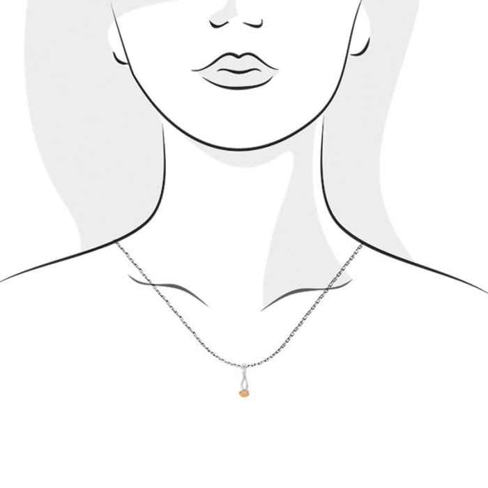 Серебряный кулон с цитрином и кубическим цирконием (арт. 23knys1845-155_citrin_kubcirkonii)