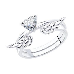 Кольцо из серебра с фианитом (Арт.94013289)