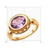 Кольцо золотое пробы 585 с аметистом (Арт.716395)