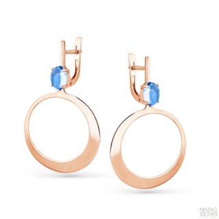 Серьги с топазом «Круги Неба» золото 585 Magic Stones (арт.02-2-794-1300-010)