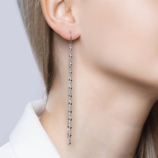 Серьги-цепочки из серебра 925 «Перламутровый Шелест» Соколов (арт.94020806)