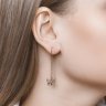 Женские серьги-продевки с бабочкой из золота (Арт.025416)