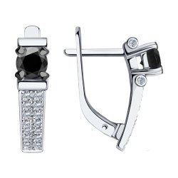 Серьги из белого золота с бриллиантами (Арт.7020108-3)