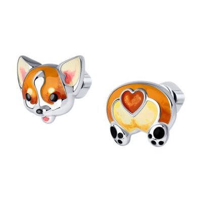 Серьги из серебра с эмалью (Арт.94024073)