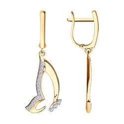 Серьги из золота с фианитами (Арт.029440)