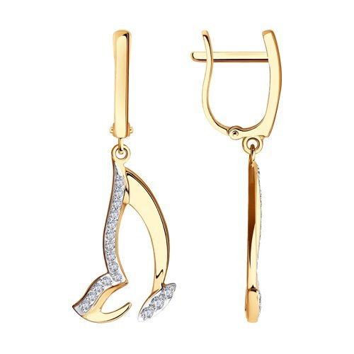 Серьги из золота с фианитами (Арт.029440)
