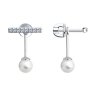 Серьги из серебра с жемчугом и фианитами (Арт.94024975)