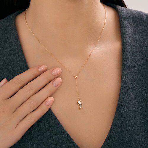 Колье золотое пробы 585 с топазом (Арт.770497)