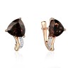Серьги золотые с раухтопазом и фианитами «Триумф заката» Magic Stones (арт.01С315357-7)