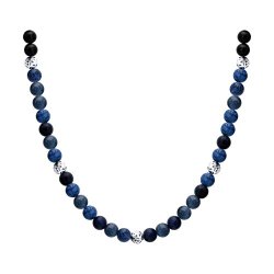 Колье из серебра с содалитами и агатами (Арт.83070077)