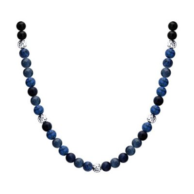 Колье из серебра с содалитами и агатами (Арт.83070077)