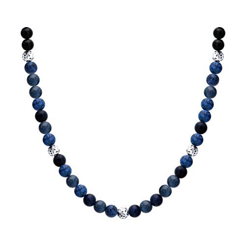 Колье из серебра с содалитами и агатами (Арт.83070077) Колье из серебра с содалитами и агатами (Арт.83070077)