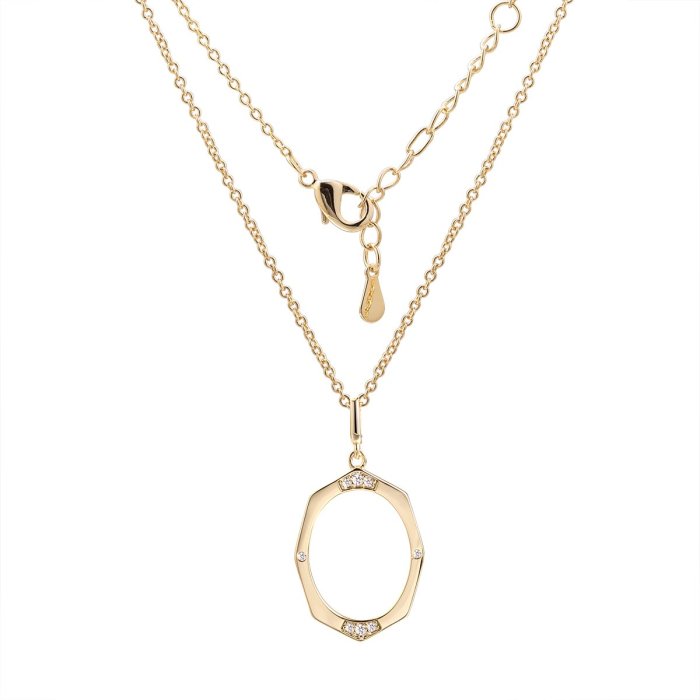 Ожерелье из серебра с фианитом (Арт.cz-n05141-x-l-x-x-w)