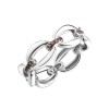 Кольцо серебряное с фианитами «Brown Chain» Fresh Jewelry (арт.CZ-R02919-X-WB-X-X-BR)