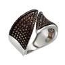 Кольцо серебряное с фианитами «Brown Wave» Fresh Jewelry (арт.CZ-R1201-2-X-WB-X-X-DB)