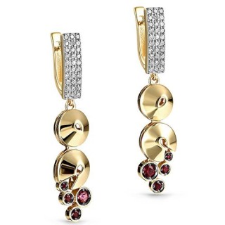 Серьги золото с бриллиантами, топазами и кристаллами Swarovski «Зеркальное сияние» Kabarovsky (арт.12-21131-2500)