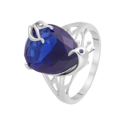 Кольцо из серебра с куб. цирконием и ситаллом (Арт.pd-r00186-x-w-sap-x-x)