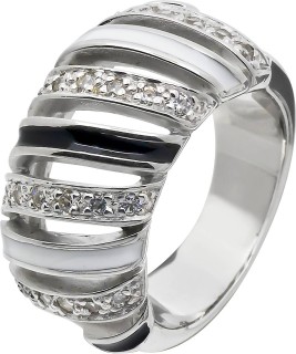 Кольцо серебряное с кубическим цирконием и эмалью «Elegance Argent» Georges Legros (арт.7008712)