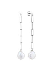 Серьги из серебра с жемчугом (Арт.pi-e438-18-x-w-pn-x-x)