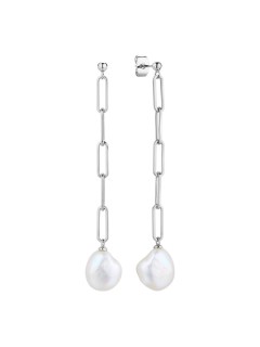 Серьги серебряные с белым жемчугом «Baroque Grace» Fresh Jewelry (арт.PI-E438-18-X-W-PN-X-X)