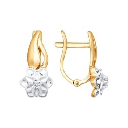 Серьги из комбинированного золота с бриллиантами (Арт.1020887)