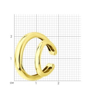 Серьга-кафф из золоченого серебра «Двойная линия» SOKOLOV (арт.93170024)