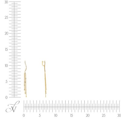 Серьги золото с бриллиантами «Золотой каскад» JV Gold (арт.E11730D_Y_YG)