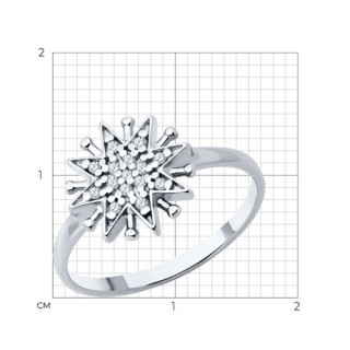 Кольцо из серебра с фианитом «Сияющая звезда» Соколов (арт.94-110-02109-1)