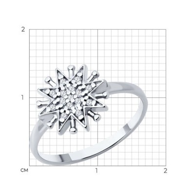 Кольцо из серебра с фианитом «Сияющая звезда» Соколов (арт.94-110-02109-1)