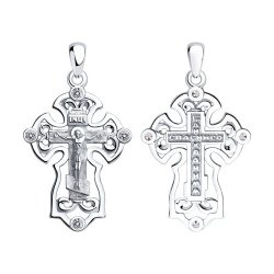 Крест из серебра с фианитами (Арт.94120132)