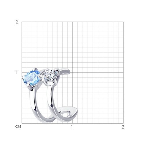 Серьга из серебра с фианитами (Арт.94170190)